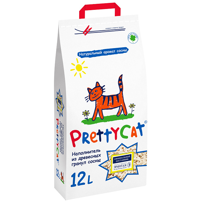 Наполнитель PrettyCat впитывающий древесный "Wood Granules" 4 кг (12 л)