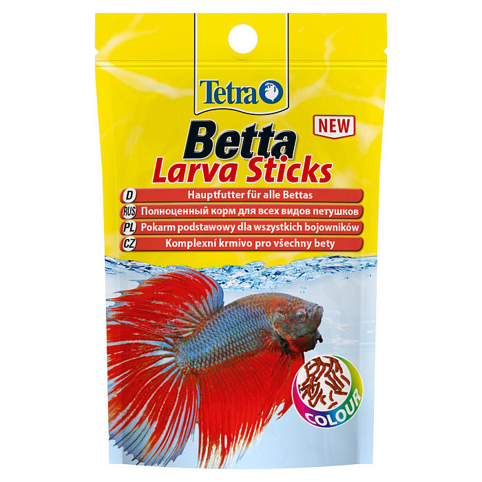 TetraBetta LarvaSticks корм в форме мотыля для петушков и других лабиринтовых рыб 5 г (sachet)