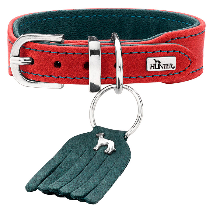 Hunter ошейник для собак Lucca Petit 32/3 (24-28 см) кожа, красный СКИДКА 50%