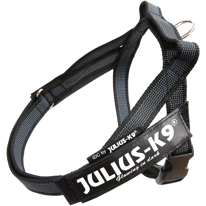 JULIUS-K9 шлейка для собак Ремни Color & Gray IDC® Mini-Mini (40-49см / 4-7кг), черный СКИДКА 40%