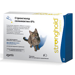 Zoetis Стронгхолд 45 мг, капли для кошек 2,6-7,5 кг (3 пипетки х 0,75 мл) Zoetis Стронгхолд 45 мг, капли для кошек 2,6-7,5 кг (3 пипетки х 0,75 мл)
