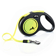 flexi рулетка Neon New М (до 25 кг) лента 5 м, светоотражающая, желтый неон