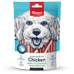 Wanpy Dog курица с треской в форме сэндвича 100 г Wanpy Dog курица с треской в форме сэндвича 100 г