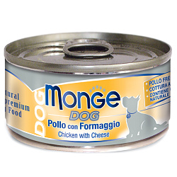 Влажный корм Monge Dog Natural для собак куриные кусочки с сыром, консервы 95 г Влажный корм Monge Dog Natural для собак куриные кусочки с сыром, консервы 95 г