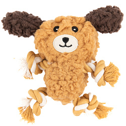 Игрушка AROMADOG Rescue для собак Собачка с канатами 15 см с пищалкой, рыжий