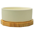 Миска Mr.Kranch Bamboo керамическая белая на бамбуковой подставке 860 мл Миска Mr.Kranch Bamboo керамическая белая на бамбуковой подставке 860 мл