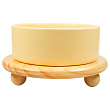 Миска Mr.Kranch Bamboo керамическая желтая на бамбуковой подставке 850 мл Миска Mr.Kranch Bamboo керамическая желтая на бамбуковой подставке 850 мл
