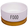 Миска Mr.Kranch Bamboo Food керамическая белая на бамбуковой подставке 340 мл Миска Mr.Kranch Bamboo Food керамическая белая на бамбуковой подставке 340 мл
