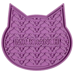 Лизательный коврик Mr.Kranch для медленного поедания силиконовый 12*12 см фиолетовый на присосках