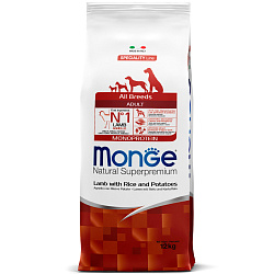 Сухой корм Monge Dog Speciality Line Monoprotein для взрослых собак всех пород, из ягненка с рисом и картофелем 12 кг Сухой корм Monge Dog Speciality Line Monoprotein для взрослых собак всех пород, из ягненка с рисом и картофелем 12 кг