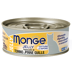 Влажный корм Monge jelly Adult cat для взрослых кошек с желтоперым тунцом, консервы 80 г Влажный корм Monge jelly Adult cat для взрослых кошек с желтоперым тунцом, консервы 80 г