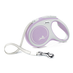 flexi рулетка NEW LINE Comfort M (до 25 кг) лента 5 м серый/розовый flexi рулетка NEW LINE Comfort M (до 25 кг) лента 5 м серый/розовый