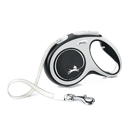 flexi рулетка NEW LINE Comfort M (до 25 кг) лента 5 м серый/черный flexi рулетка NEW LINE Comfort M (до 25 кг) лента 5 м серый/черный