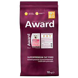 Сухой корм AWARD Sterilized для взрослых стерилизованных кошек с индейкой и курицей с добавлением клюквы и цикория 10кг Сухой корм AWARD Sterilized для взрослых стерилизованных кошек с индейкой и курицей с добавлением клюквы и цикория 10кг