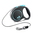 flexi рулетка Black Design XS (до 8 кг) 3 м трос черный/голубой