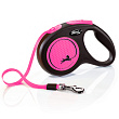 flexi рулетка Neon New M (до 25 кг) лента 5 м, светоотражающая,розовый неон flexi рулетка Neon New M (до 25 кг) лента 5 м, светоотражающая,розовый неон
