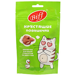 Лакомство TiTBiT Хрустящие подушечки Biff для кошек с паштетом из утки 60 г