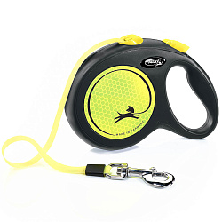 flexi рулетка Neon New L (до 50 кг) лента 5 м, светоотражающая, желтый неон flexi рулетка Neon New L (до 50 кг) лента 5 м, светоотражающая, желтый неон
