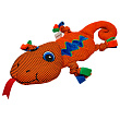 Игрушка Mr.Kranch для собак Ящерка плюшевая с пищалкой 38 см оранжевая