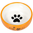 Миска Mr.Kranch керамическая для кошек MEOW 380 мл, оранжевая Миска Mr.Kranch керамическая для кошек MEOW 380 мл, оранжевая