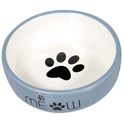 Миска Mr.Kranch керамическая для кошек MEOW 380 мл, синяя Миска Mr.Kranch керамическая для кошек MEOW 380 мл, синяя
