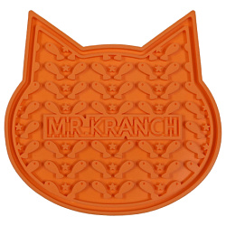 Лизательный коврик Mr.Kranch для медленного поедания силиконовый 12*12 см оранжевый на присосках Лизательный коврик Mr.Kranch для медленного поедания силиконовый 12*12 см оранжевый на присосках