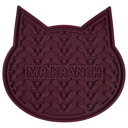 Лизательный коврик Mr.Kranch для медленного поедания силиконовый 12*12 см бордовый на присосках Лизательный коврик Mr.Kranch для медленного поедания силиконовый 12*12 см бордовый на присосках