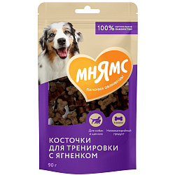 Лакомство Мнямс На каждый день для собак Тренировочные "Косточки" с ягненком 90 г Лакомство Мнямс На каждый день для собак Тренировочные "Косточки" с ягненком 90 г
