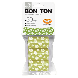 United Pets пакеты "Refill" для набора "BON TON" 3 рулона по 10 пакетов, зеленые СКИДКА 50%