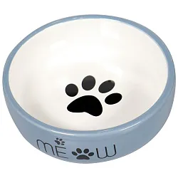 Миска Mr.Kranch керамическая для кошек MEOW 380 мл, синяя