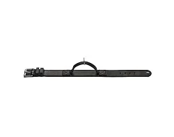 Hunter ошейник для собак с ручкой Larvik 65 (48-57 см), кожа, черный СКИДКА 50%
