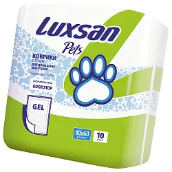 Коврики (пеленки) LUXSAN Premium GEL для животных 60х60, 10 шт Коврики (пеленки) LUXSAN Premium GEL для животных 60х60, 10 шт