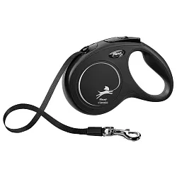 flexi рулетка New Classic M (до 25 кг) 5 м лента черная