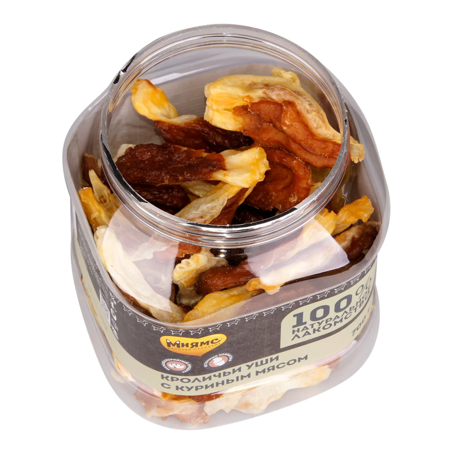 Лакомство Мнямс На каждый день для собак Кроличьи уши с куриным мясом 700 г