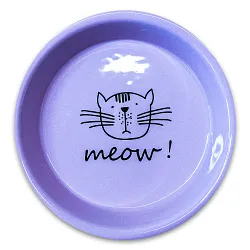 Миска Mr.Kranch керамическая для кошек MEOW! 200 мл сиреневая