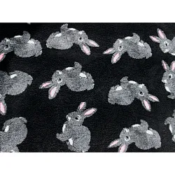 Коврик меховой ProFleece Кролики 1х1,6м черный/серый/розовый