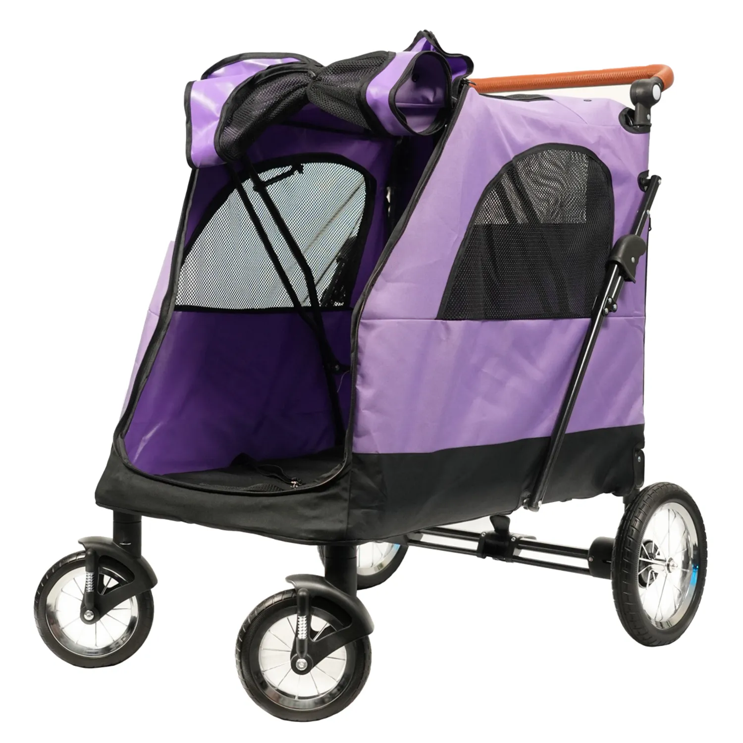 Коляска прогулочная Mr.Kranch для собак и кошек большая выставочная (макс. нагрузка 55 кг) фиолетовая