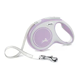 flexi рулетка NEW LINE Comfort M (до 25 кг) лента 5 м серый/розовый flexi рулетка NEW LINE Comfort M (до 25 кг) лента 5 м серый/розовый
