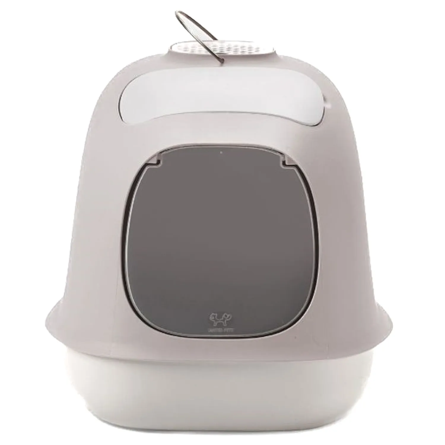 United Pets био-туалет "Minù" в комплекте с совочком, пакетами для уборки и угольным фильтром 40х40х50 см, серый/белый