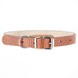 Ошейник Mr.Kranch для собак из натуральной кожи прямой, 29-35см, коричневый