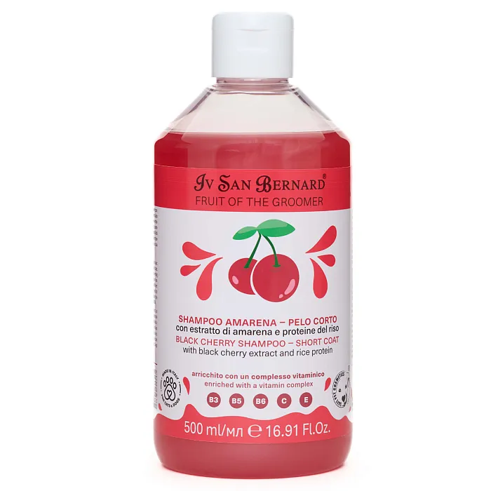 ISB Fruit of the Groomer Black Cherry шампунь для короткой шерсти с протеинами риса 500 мл
