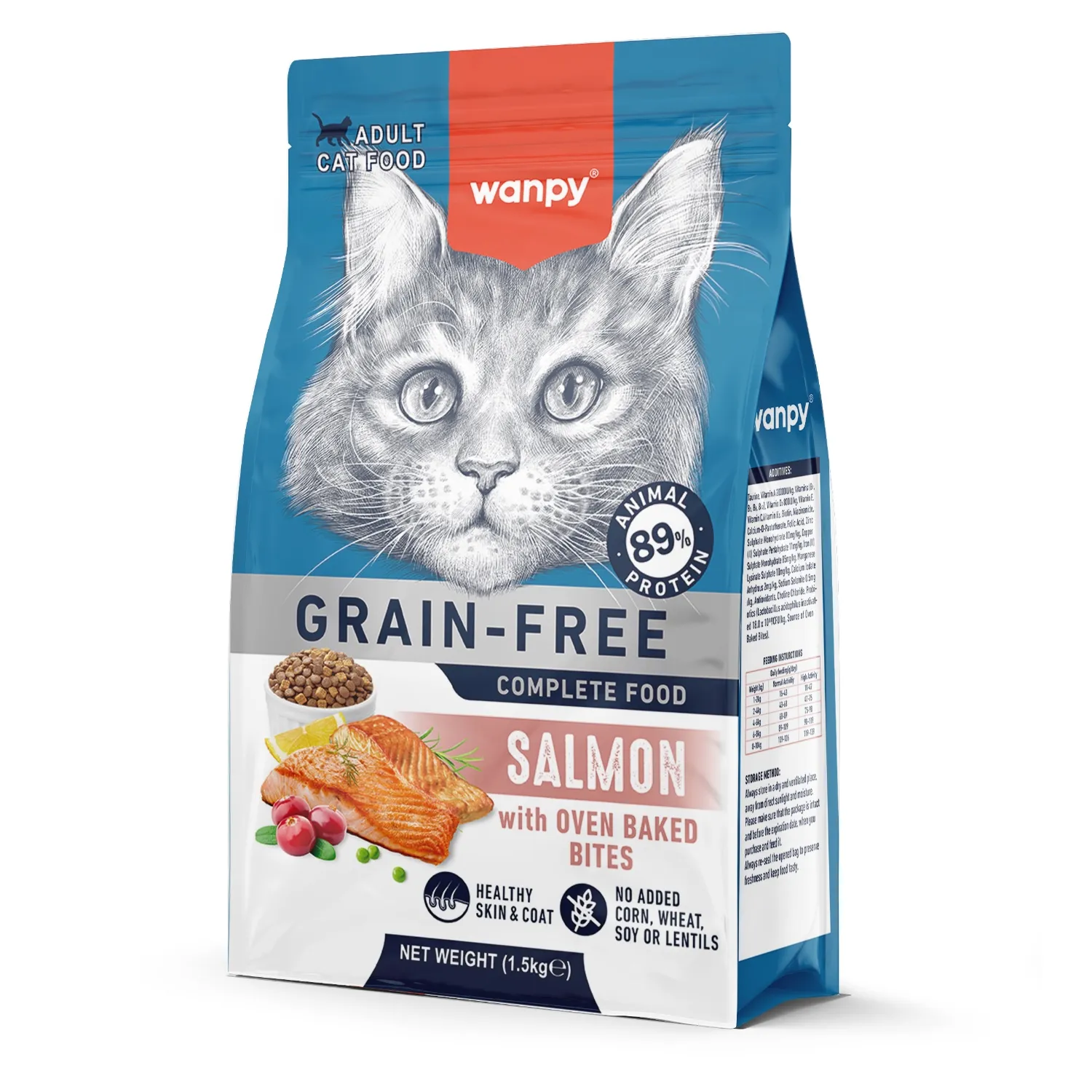 Сухой корм Wanpy Cat беззерновой с лососем для взрослых кошек 1,5 кг