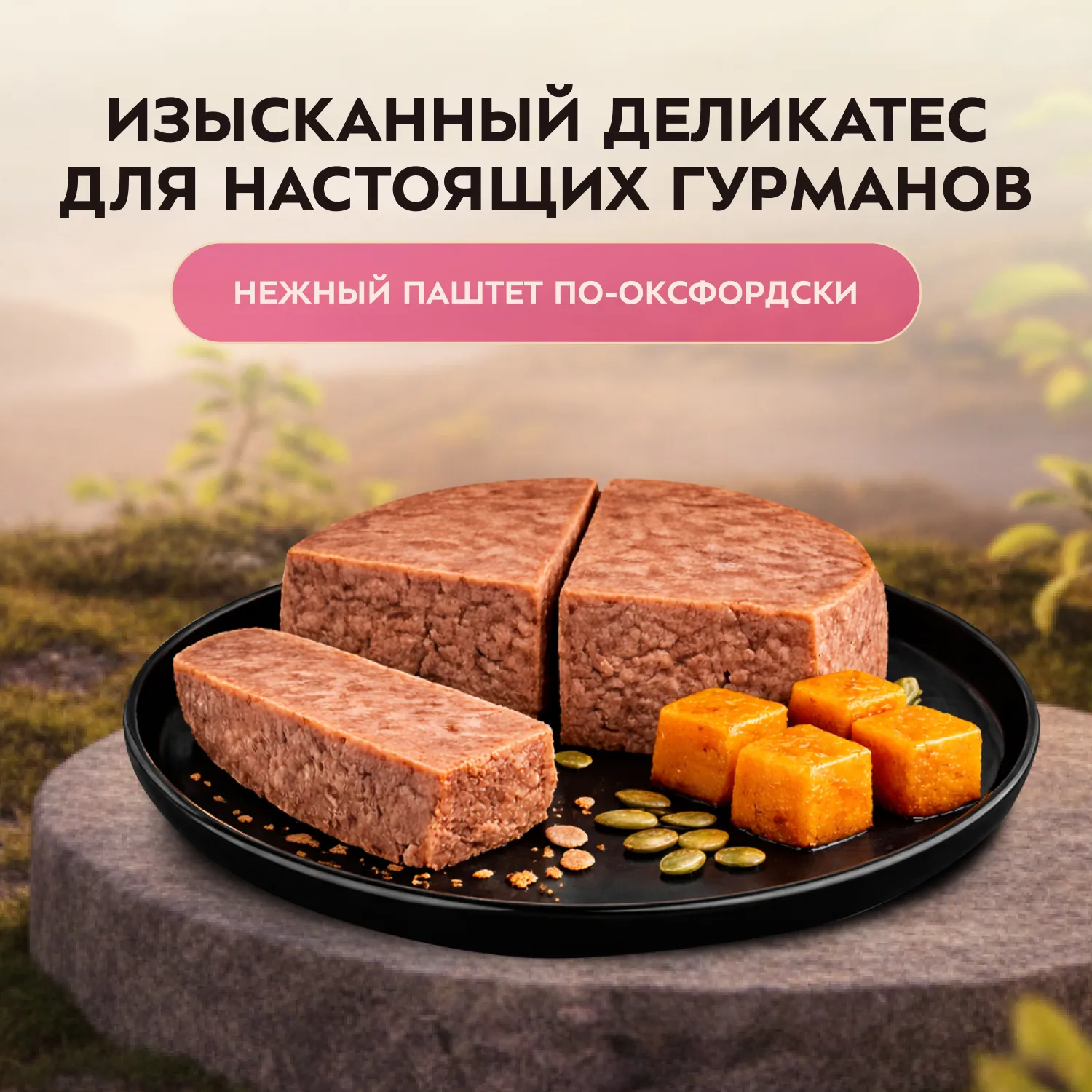 Влажный корм Мнямс Деликатес Индейка с тыквой для кошек "Паштет по-оксфордски" 100 г