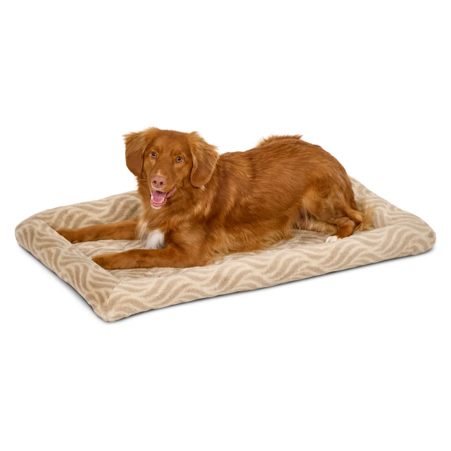 Лежанка MidWest Deluxe Wave Bed для собак и кошек меховая 85,5х56,5х8,5 см, цвет песочный СКИДКА 20%