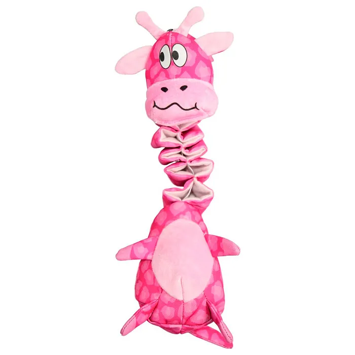 Игрушка Mr.Kranch для собак Жираф с карманами под лакомство 36 см розовая СКИДКА 40%