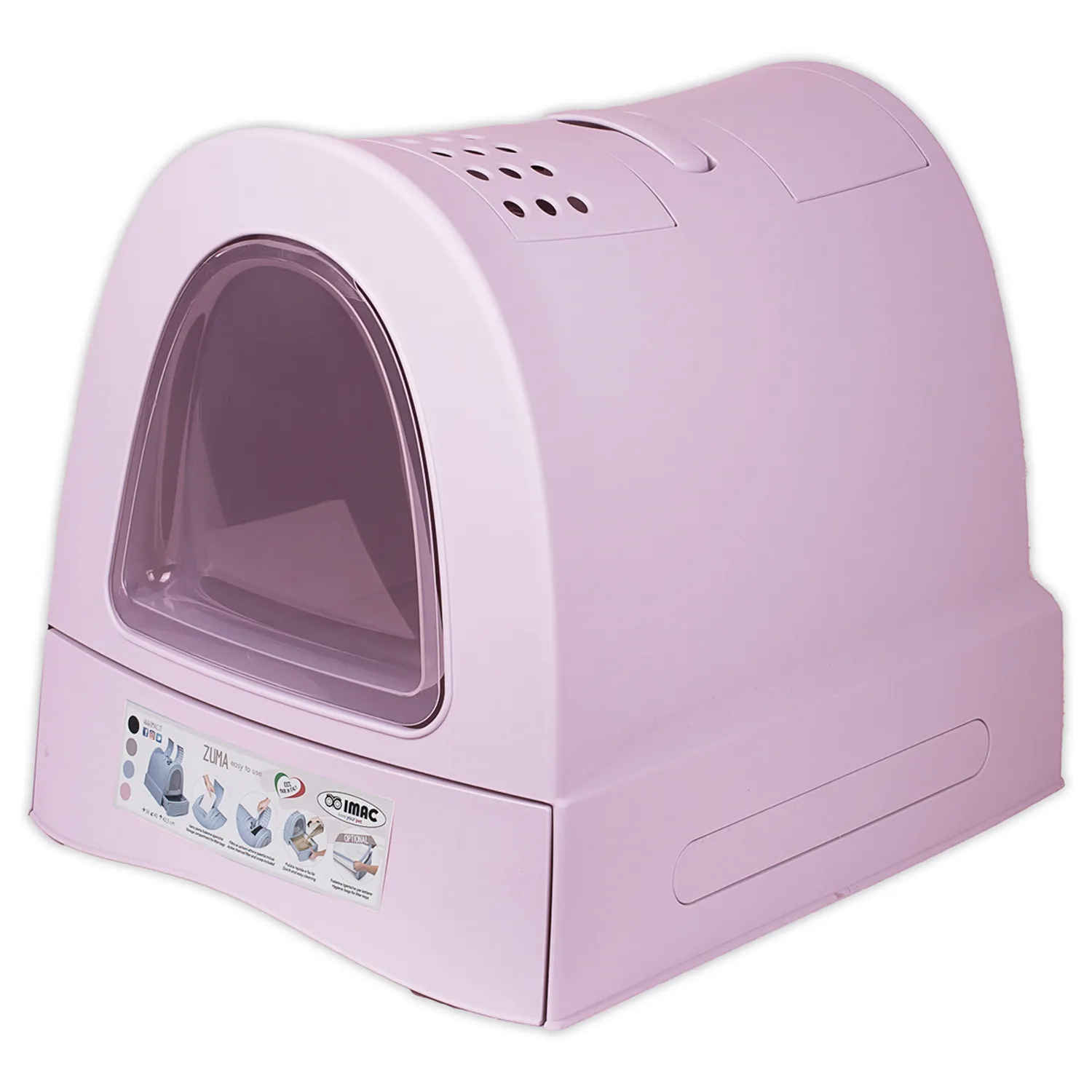 IMAC био-туалет для кошек ZUMA 40х56х42,5h см, розовый