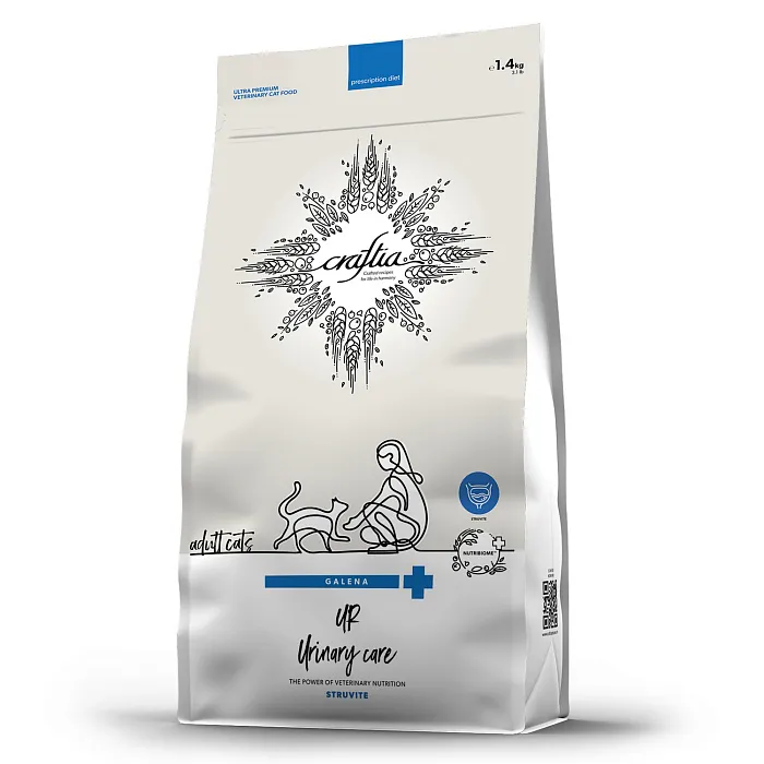 Ветеринарная диета CRAFTIA GALENA CAT URINARY CARE Уринари для кошек для растворения струвитных камней 1,4 кг