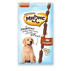 Лакомство Мнямс мягкие колбаски с говядиной для щенков 30 г