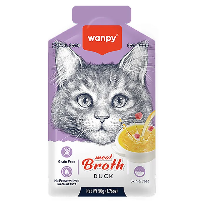 Wanpy Cat Пауч для кошек "Бульон" с уткой 50 г