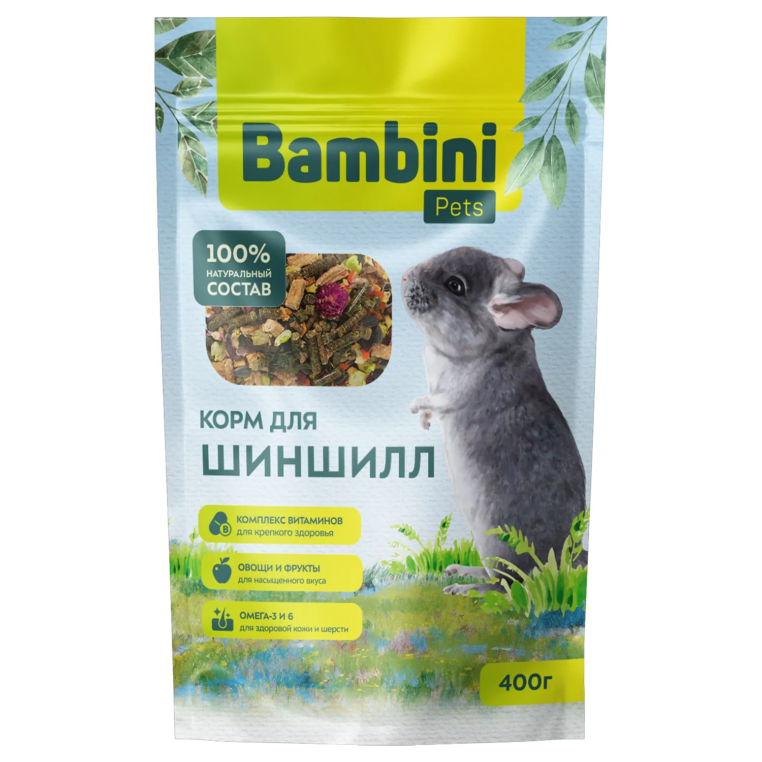 Корм Bambini Pets для шиншилл, 400 г